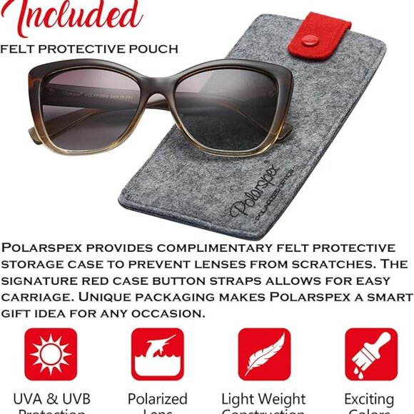 2 Pack Cat Eye Sunglasses for Women - Trendy & Polarized Oversized main image 5